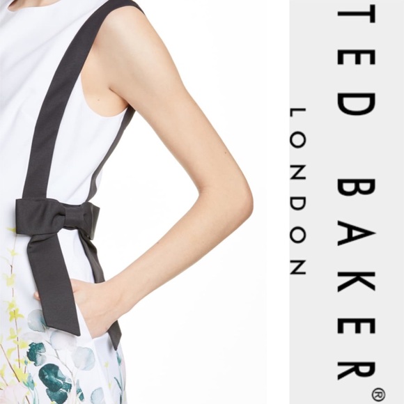 Ted Baker Floral Print Bow A-Line Dress*NWT - Picture 4 of 8
